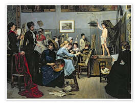 Poster Women Artists in the studio - Maria Konstantinova Bashkirtseva