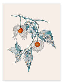 Wall art print Chinese Lantern - CatsAndDotz
