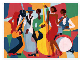 Wall art print Jazz Band - CatsAndDotz