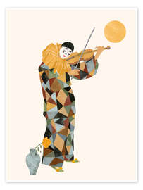 Wall art print The Sad Harlequin - CatsAndDotz