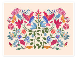 Wall art print Frida's Mexican Garden - CatsAndDotz