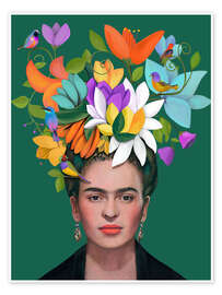 Wall art print Floral Muse - CatsAndDotz