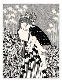 Wall art print Mother and sleeping child - CatsAndDotz