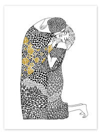 Wall art print The Kiss - CatsAndDotz