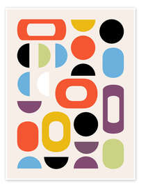 Wall art print Mid-Century Mosaic - CatsAndDotz