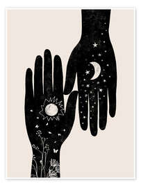 Wall art print Yin Yang - CatsAndDotz