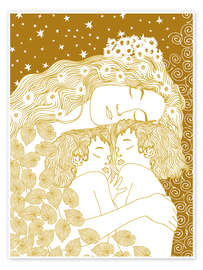 Wall art print Klimt, Harmony in Gold - CatsAndDotz