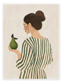 Wall art print The Woman and the Pear - Annika Persson
