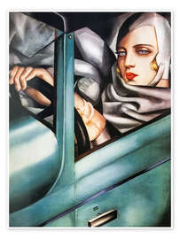 Wall art print Autoportrait (Tamara in a Green Bugatti) - Tamara de Lempicka