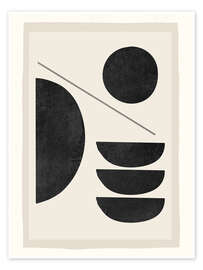 Wall art print Circle and semicircles, minimal - ThingDesign