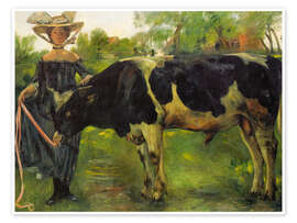 Wall art print Girl with Bull, 1902 - Lovis Corinth