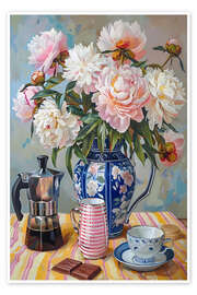 Poster Still Life with Peonies - Jörg Gamroth