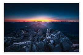 Wall art print Sunrise on the Mohnenfluh in Lech - Lucas Tiefenthaler