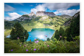 Wall art print Formarinsee with Rote Wand in summer - Lucas Tiefenthaler