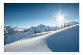 Wall art print Gipslöcher with Omeshorn in winter in Lech - Lucas Tiefenthaler