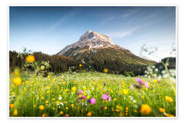 Wall art print Omeshorn in Lech with flowers - Lucas Tiefenthaler