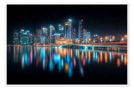 Wall art print Singapore at night - Lucas Tiefenthaler