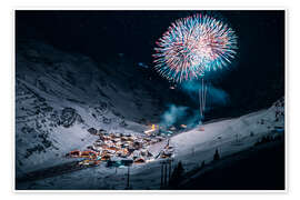 Wall art print Fireworks in the mountains - Lucas Tiefenthaler