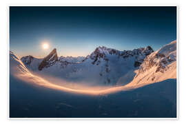 Wall art print Full moon panorama in the Alps - Lucas Tiefenthaler