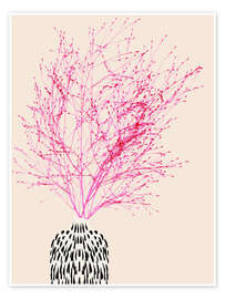 Wall art print Delicate, pink feather grasses - Annick