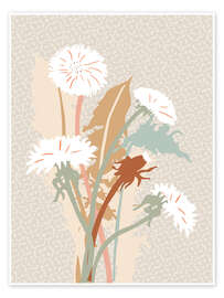 Wall art print Minimalistic Dandelion Wild garden Illustration - Annick