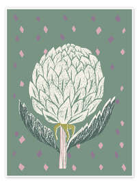 Wall art print Artichoke in sage green - Annick
