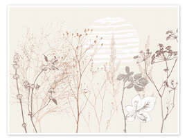Wall art print Meadow with grasses and wild herbs - Annick