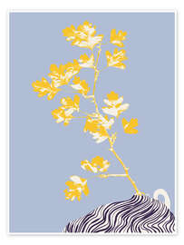 Wall art print Still life with yellow hawthorn branch - Annick