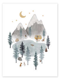 Wall art print Camping adventure in the mountains I - Urchin Bay