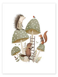 Wall art print Mushroom Playground - Urchin Bay