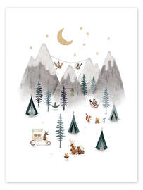 Wall art print Camping Adventure in the Mountains I - Urchin Bay