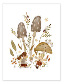 Wall art print Fairy Mushrooms - Urchin Bay