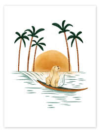 Wall art print Surfing Dog I - Urchin Bay