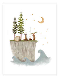 Wall art print Wild camping on the coast - Urchin Bay