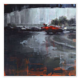 Wall art print Street scene in Kuala Lumpur during heavy rain - Eduard Warkentin