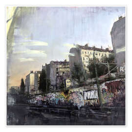 Wall art print Evening S-Bahn ride, Berlin - Eduard Warkentin