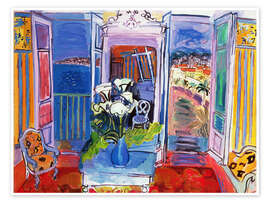Wall art print Interior with open windows, 1928 - Raoul Dufy