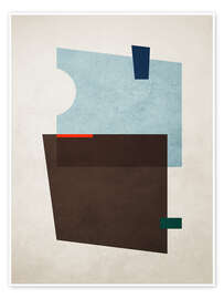 Wall art print Geometric Shapes no. 11 Blue - Adriano Oliveira