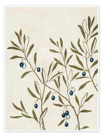 Wall art print Olive Branch - Green - Adriano Oliveira