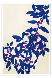 Wall art print Abstract Botanical no. 1 - Blue - Adriano Oliveira