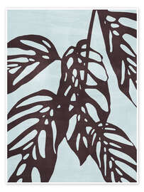 Wall art print Monstera no. 1, Blue - Adriano Oliveira