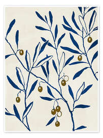 Wall art print Olive Branch - Blue - Adriano Oliveira