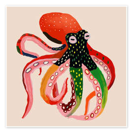 Wall art print Colourful Octopus II - Artsy Sesta