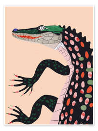 Wall art print Mrs. Crocodile - Artsy Sesta