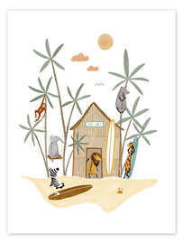 Wall art print Surf Lodge Animals - Urchin Bay