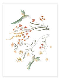 Wall art print Hummingbird Watercolor - Urchin Bay