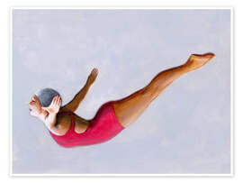 Wall art print Swan Diver in Red - Sarah Morrissette