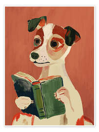 Wall art print The Bookish Dog - Artsy Sesta