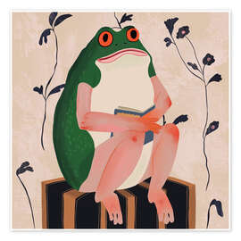 Wall art print The Bookish Frog - Artsy Sesta