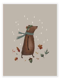 Wall art print Bernard Bär enjoys autumn - Urchin Bay